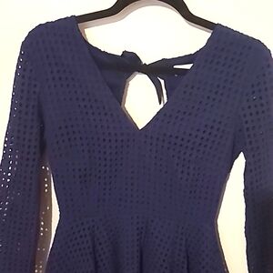 AMAZING Blue Backless Dress Size Small RETRO